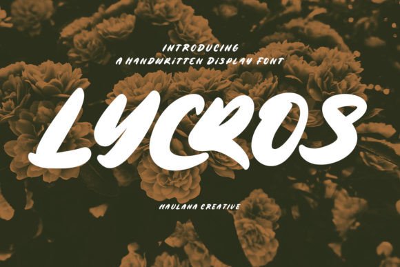 Lycros: A Slanted Handwritten Display Font for Beautiful Makes